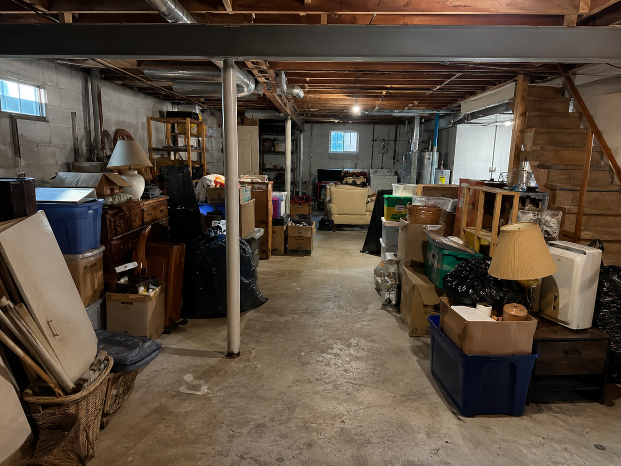 Basement cleanout before